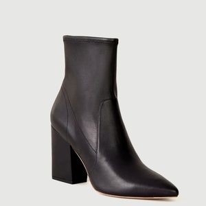Loeffler Randall | Isla Black Leather Slim Ankle Bootie | size 7
